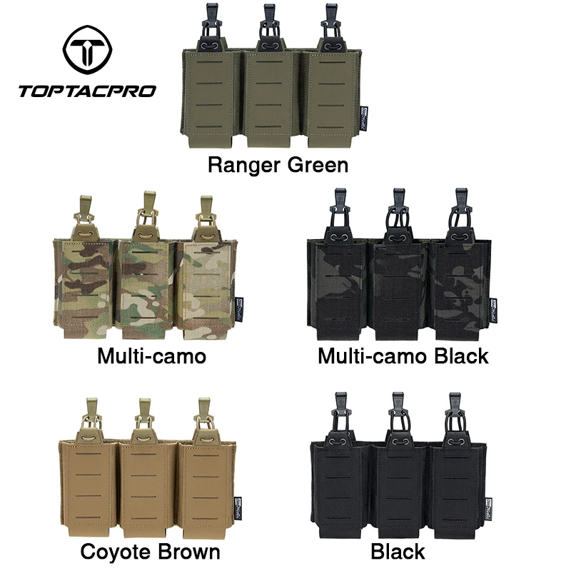 TOPTACPRO Tactical M4 Mag Pouch MOLLE Triple Mag Carrier taglio Laser 556mm caccia 8528