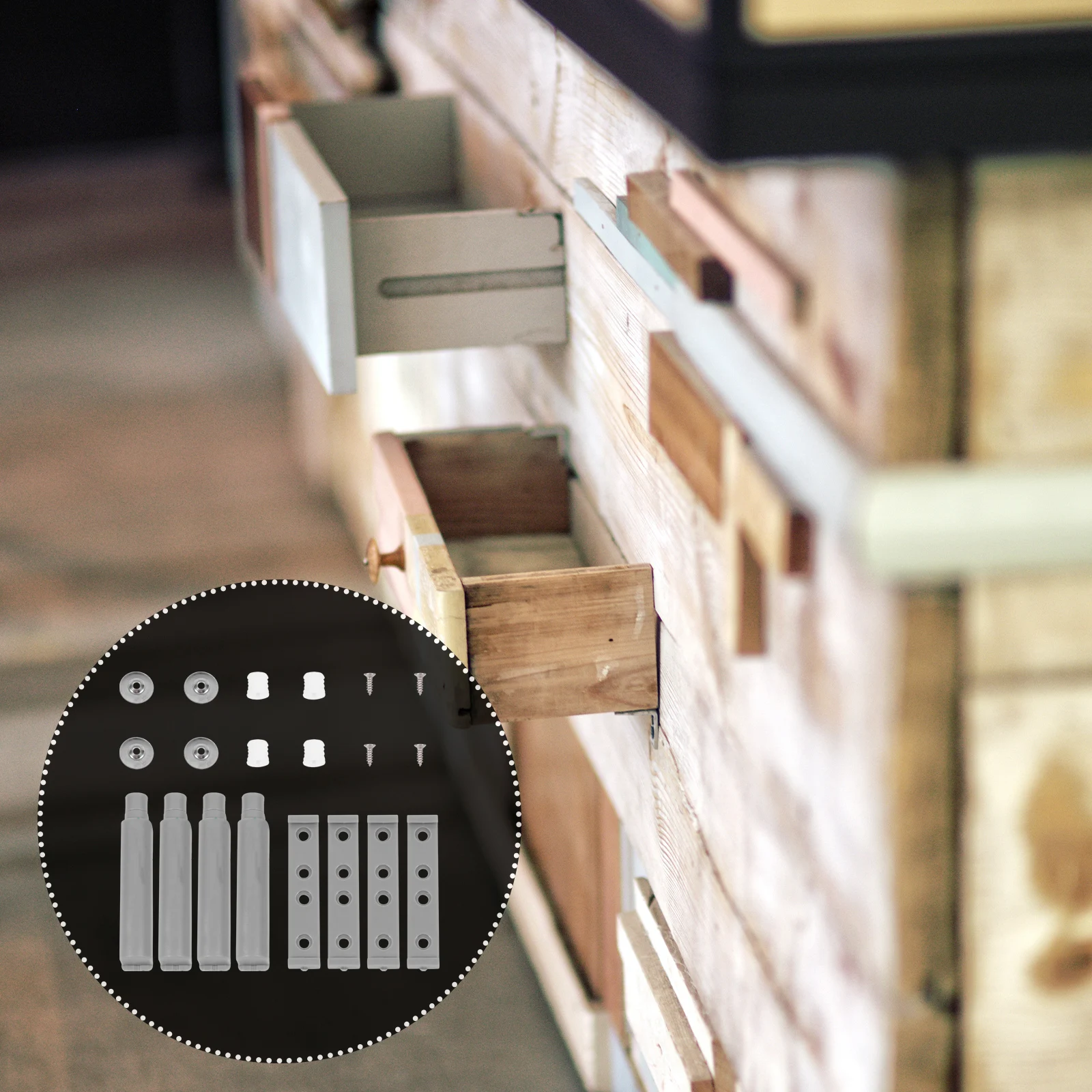 

4 Sets Magnetic Push Latch ABS Cabinet Latch for Cupboard Closet Drawer Easy Install Spring Loaded Lock