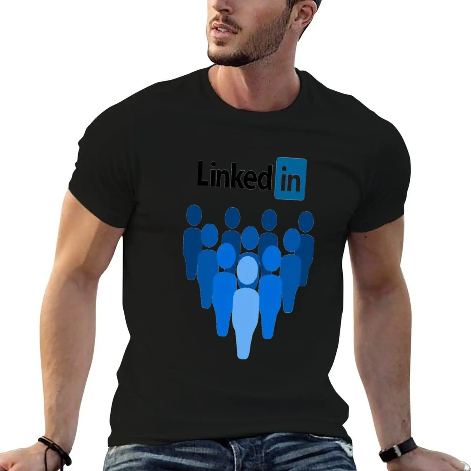 تي شيرت Linkedin 1 للرجال تي شيرت جرافيك عتيق للرجال تي شيرت برسومات السيارات