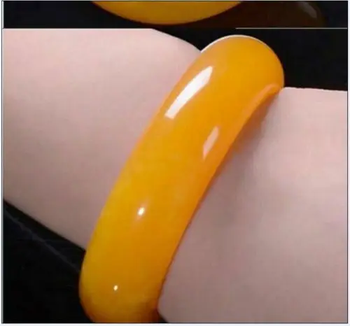 

Certified Natural Beautiful yellow Jadeite Jade Bangle Bracelet Handmade 60mm