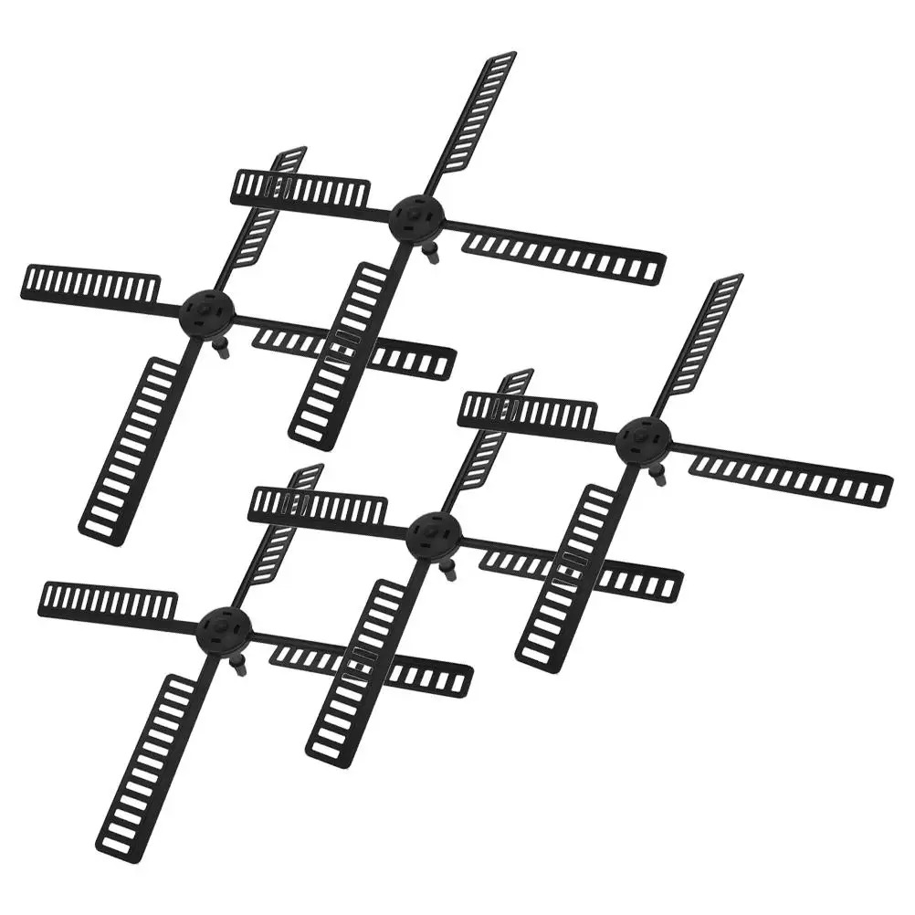 5 Sets Solar Windmill Lighthouse Accessories Garden Leaf Blades Blank Replacements Black