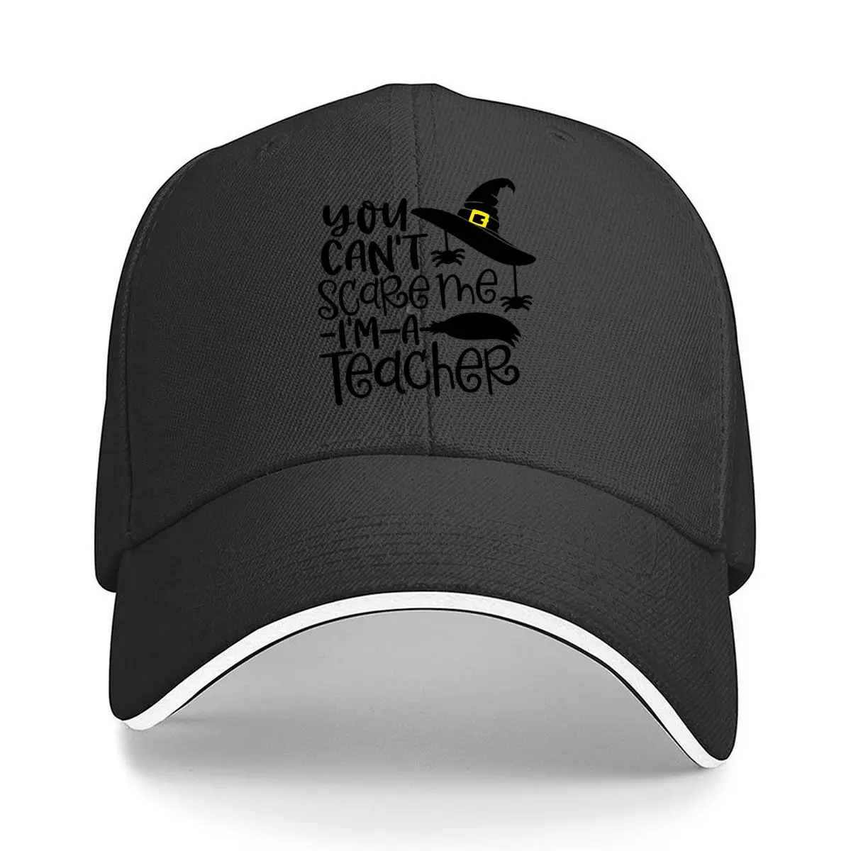 You Cant Scare Me Im A Teacher Halloween Witch Spider Hip Hop hat Fashion Outdoor Sports Sandwich Baseball Cap