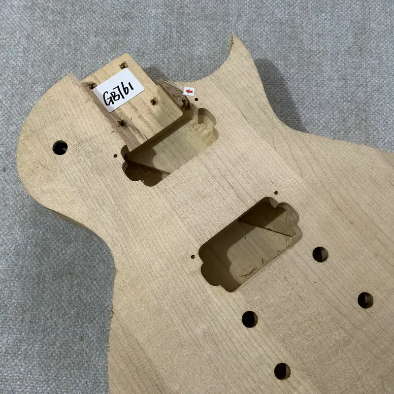 Unfinished Lp Model Electric Guitar Body Solid Maple TOP Solid Basswood HH Pickups  Right Hand HH Pickups for DIY  Damages GB761