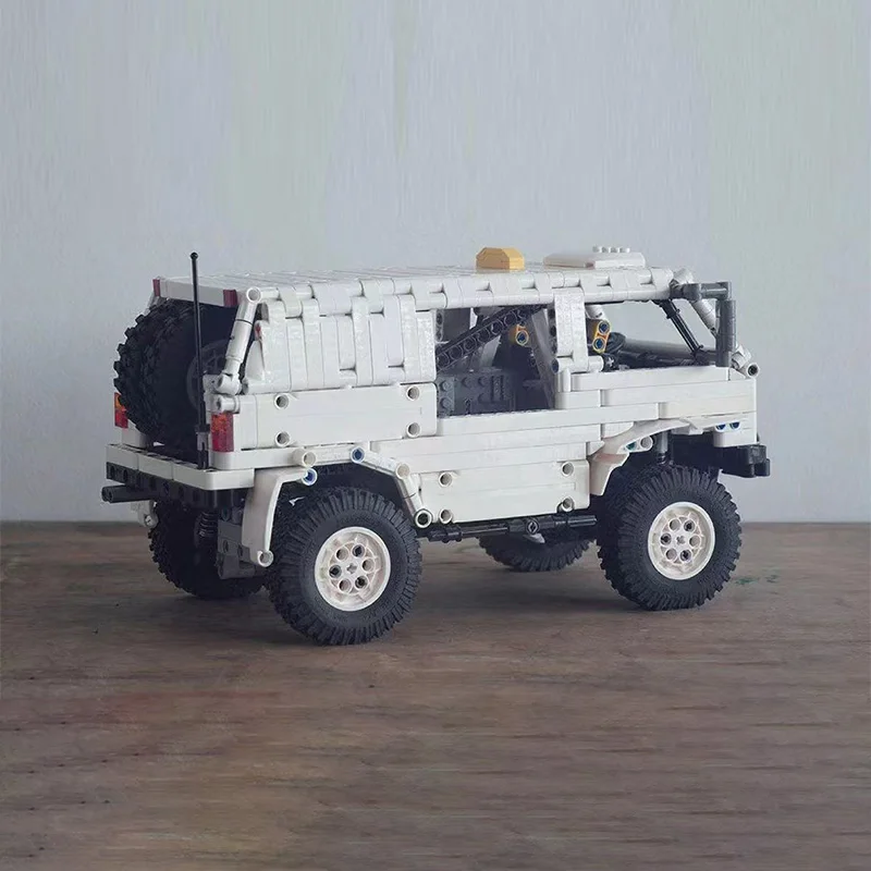 Modelo de coche de carreras de velocidad, ladrillos de construcción MOC, Mini furgoneta, vehículo todoterreno, tecnología Modular, regalos de vacaciones para niños, traje de juguete para montar