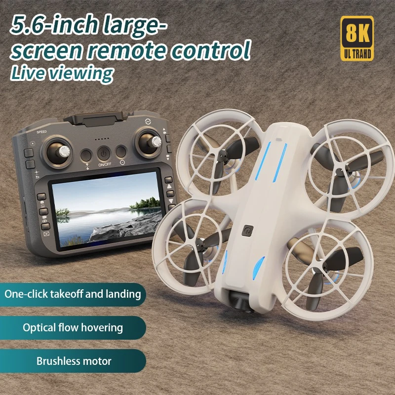 

Новый бесщеточный дрон L105 с камерой 8K HD, 5,6-дюймовым экраном, оптическим позиционированием, функцией зависания, комплексной защитой и переворотом на 360°, радиоуправляемый летательный аппарат