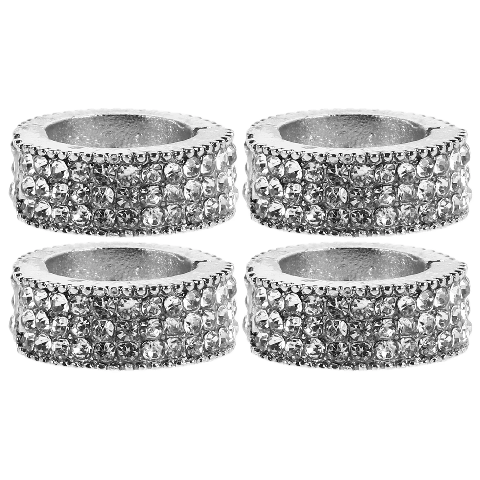 

4pcs Hairpins Rhinestone Metal Clips Bobby Barrettes Bangs Decorative Sparkly Circle Accessories for Styling Thick Hair