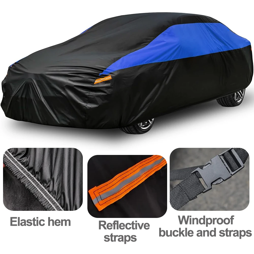 Wholesale Customized Waterproof Polyester Car Cover Rain Protect Windproof Dustproof 95% UV Protection All Weather Universal