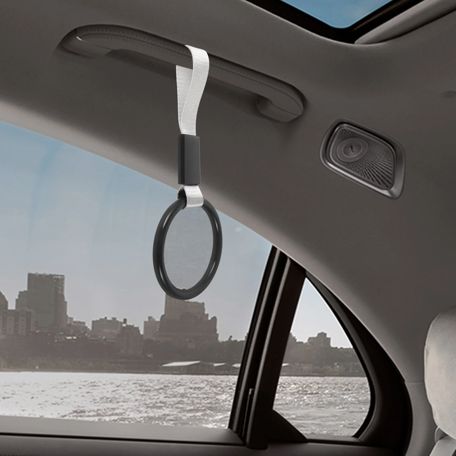 

Round-Shaped Car Handle Warning Strap Anti-Static Decorative Hanging Ring Durable Nylon Pull For Vehicle Safety Car Interior