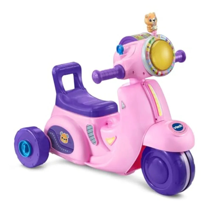 

2-in-1 Map and Go Scooter for Toddlers Pink Learning Ride-On with Interactive Map Features