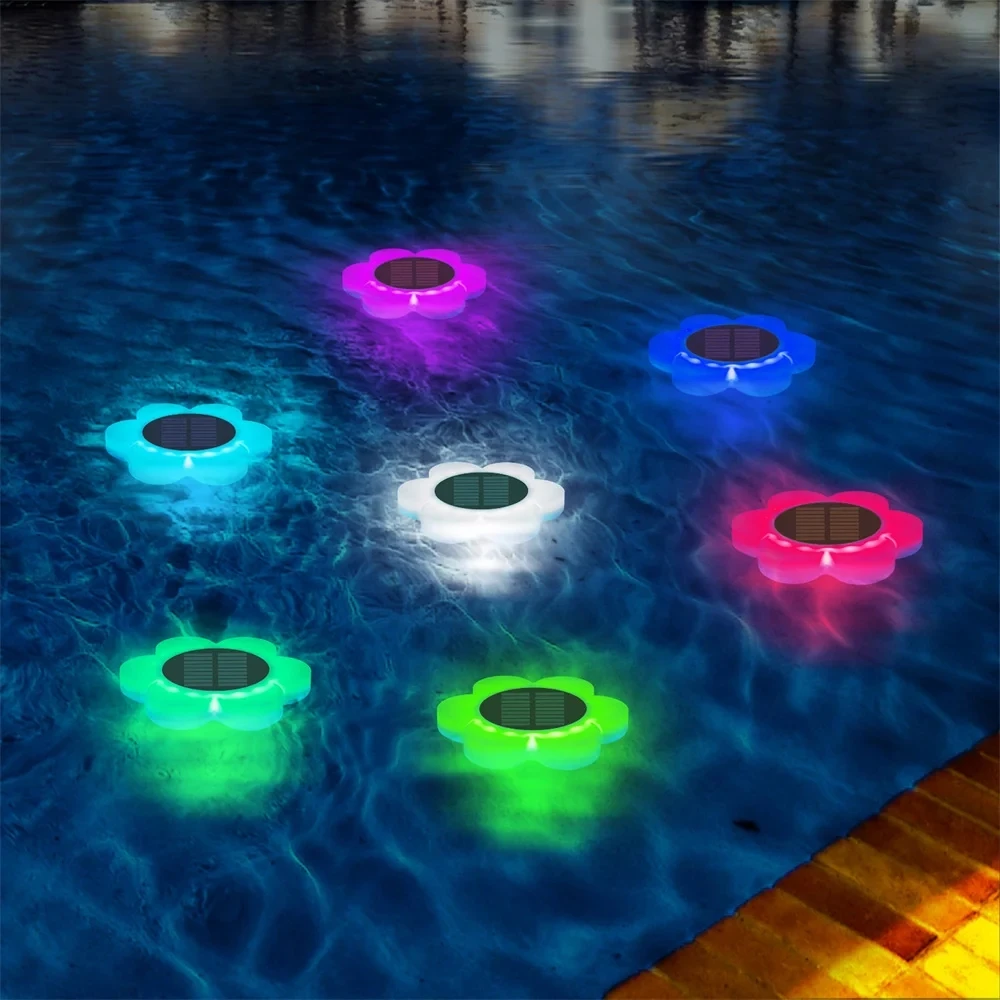 RGB LED Solar schwimmende Pool Lichter Fernbedienung IP68 wasserdicht Outdoor Solar Licht wasserdichte LED-Leuchten für Terrasse Pool Dekor