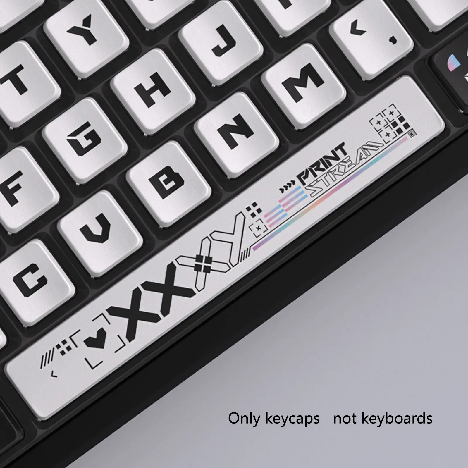 Imagem -04 - Keycaps Oem para Teclado Mecânico Keycap Preto e Branco Apenas Pbt F75 Akko Print Stream Altura 122 Key F75