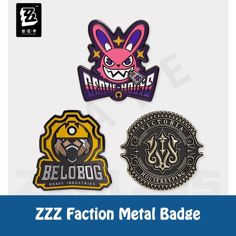 Original ZZZ Faction Metal Badge Gentle House Victoria Housekeeping Zenless Zone Zero in Stock