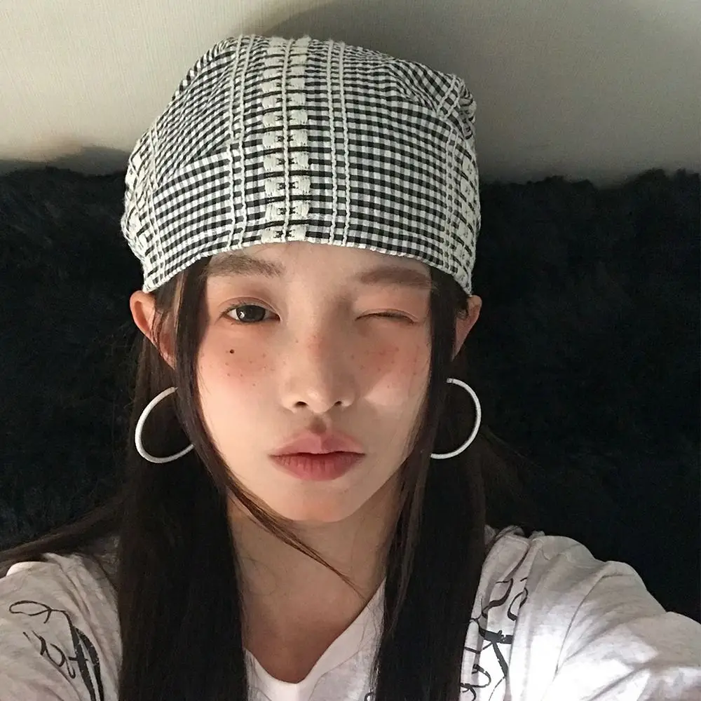 الموضة الأمريكية الحجاب قبعة منقوشة Y2k Strappy باندانا قبعة القفازات نمط الربيع الصيف قبعات صغيرة الشارع الشهير