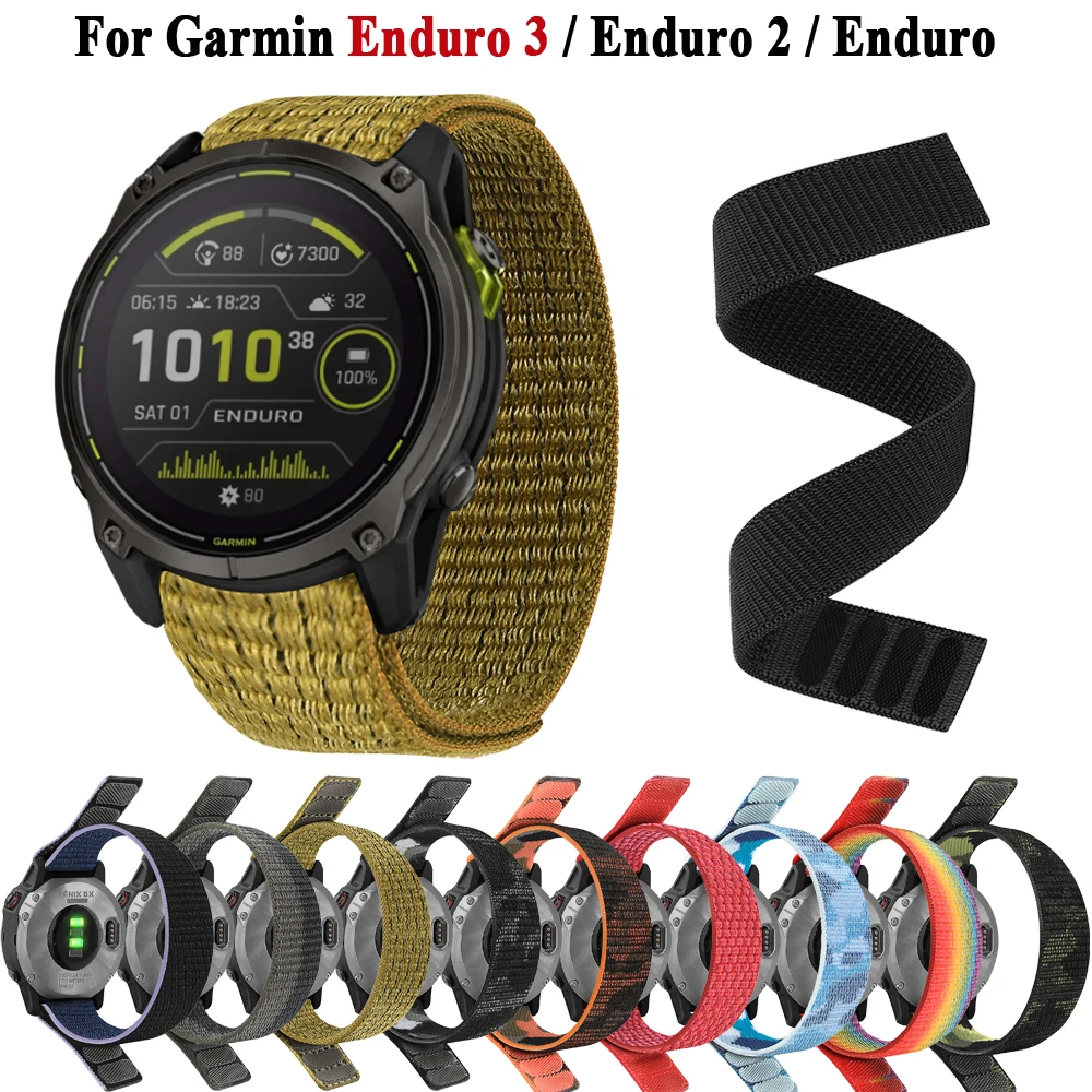 Sport Nylon Wrist Strap For Garmin Enduro 3 2 /Fenix 8 E 7 7X 6X 6 Pro 5X Plus/945/935/955/965/EPIX Watchband 26 22mm Wristband