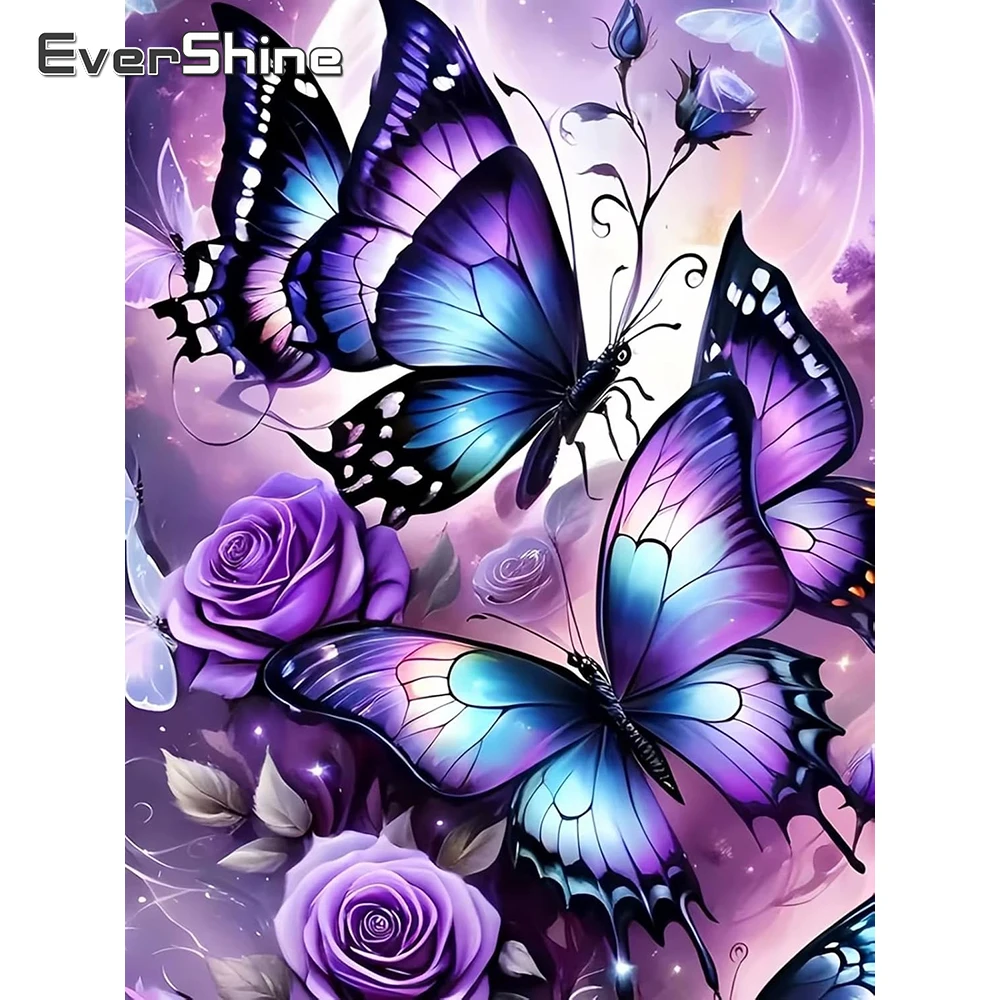 Evershine DIY Diamant Mosaik Schmetterling Tier Handarbeiten Diamant Malerei Blume Bild Strass Rose Urlaub Geschenke