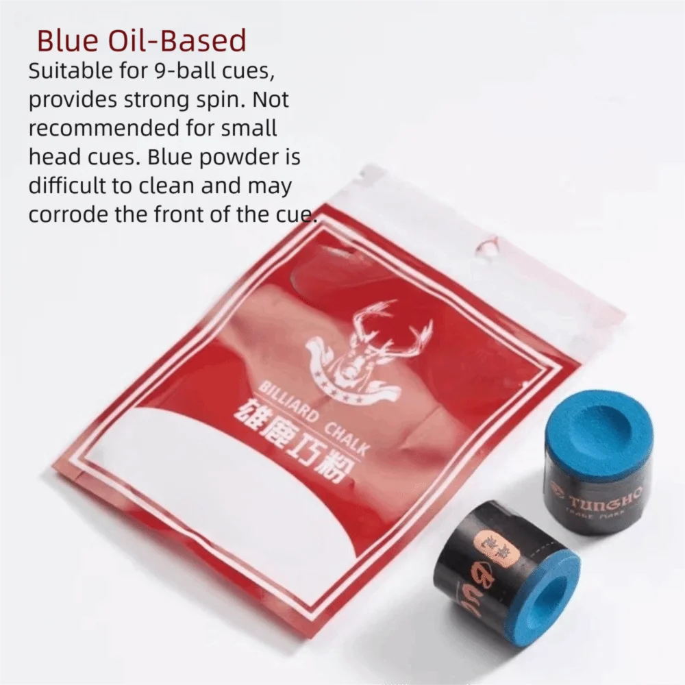 

2PCS NoSlip Billiard Cue Tips Non-clumping Wear-Resistant Professional Billiards Chalk Pool Table Stick Chalk Tournament Use