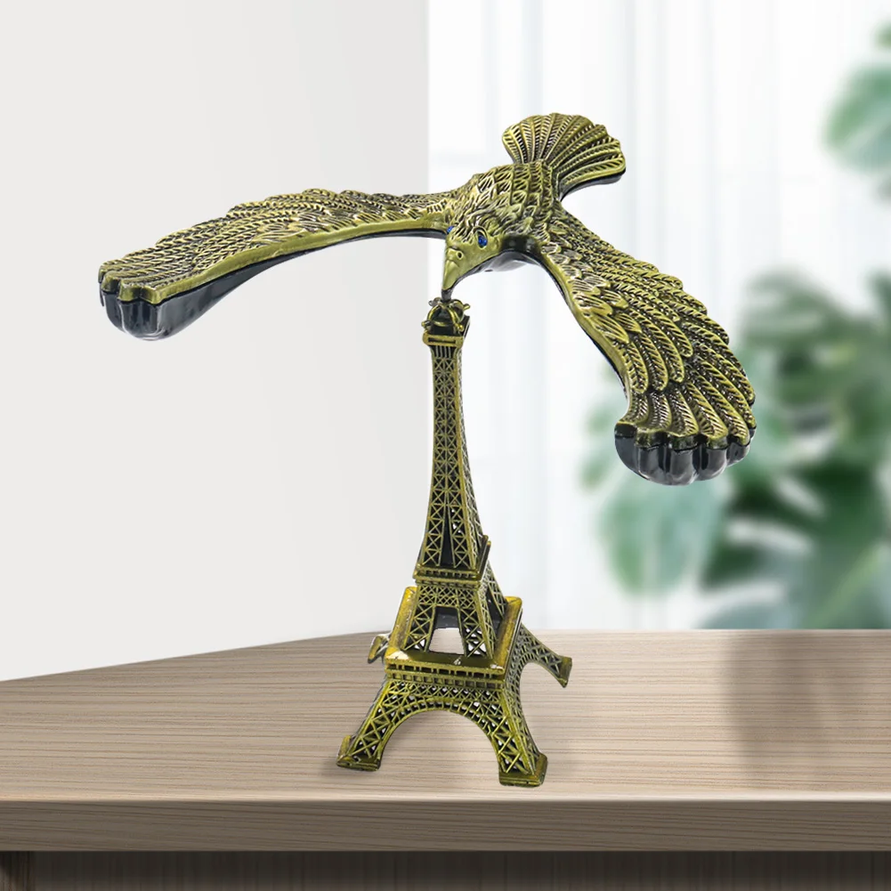 Charms Levitation Balance Eagle Falcon Gravity Bird Paris Eiffel Tower Building Metal Ornament Office Desktop Crafts Figurines