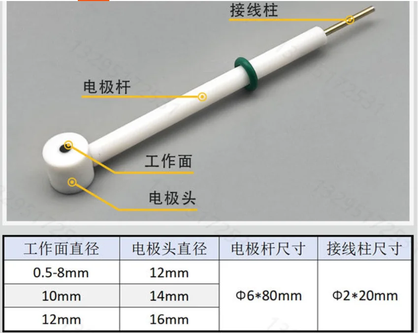 3mm Disc Electrode, Au Pt Ag GC Pd Ir Ti Cu Al Ni Zn W Pb Cd Fe In Carbon Steel