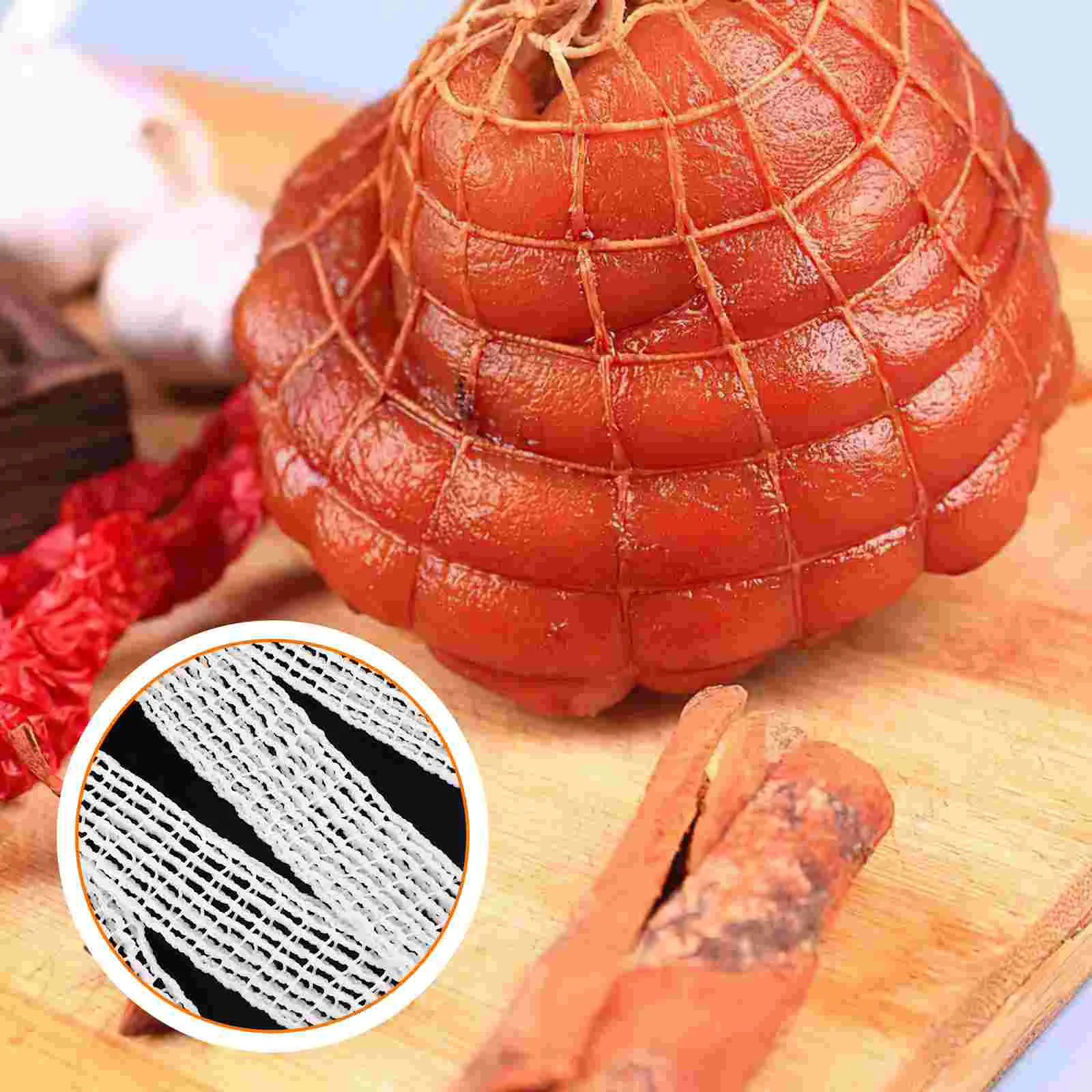 

4 Sets Bacon Net Bag Sausage Meat Packaging Elastic Netting Kitchen Supplies Cotton Thread Tool Casing