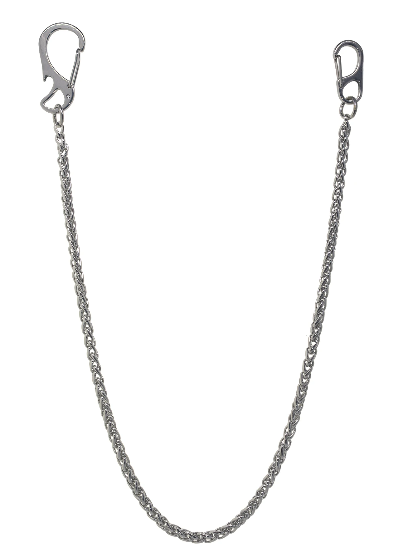 21 Inch Long 6mm Snake Wheat Chain Necklace Choker Jean Trouses Chain Street Dance Decor Stainless Steel Carabiner EDC Opener