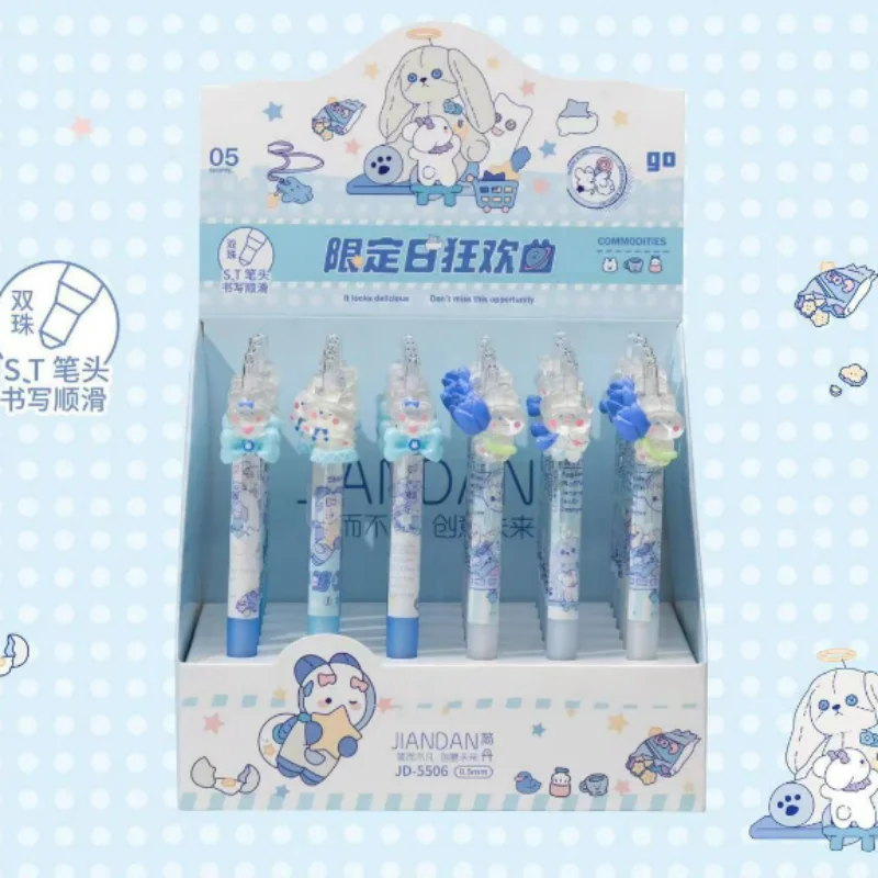 

36pcs/lot Kawaii Rabbit Press Gel Pen Cute 0.5mm Neutral Pen School writing Supplies Promotional Gift