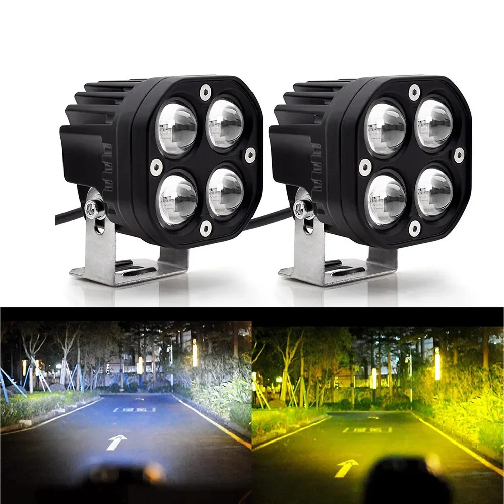 

3 Inch Motorcycle Headlight External Spotlight Motorcycle Driving Headlight Square Yellow White DC 12V 24V Fog Lamp Work Light