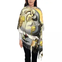 Geopoliticus Child Watching The Birth Of The New Man Tassel Scarf Salvador Dali Painting Art Shawl Wrap Female Winter Scarves