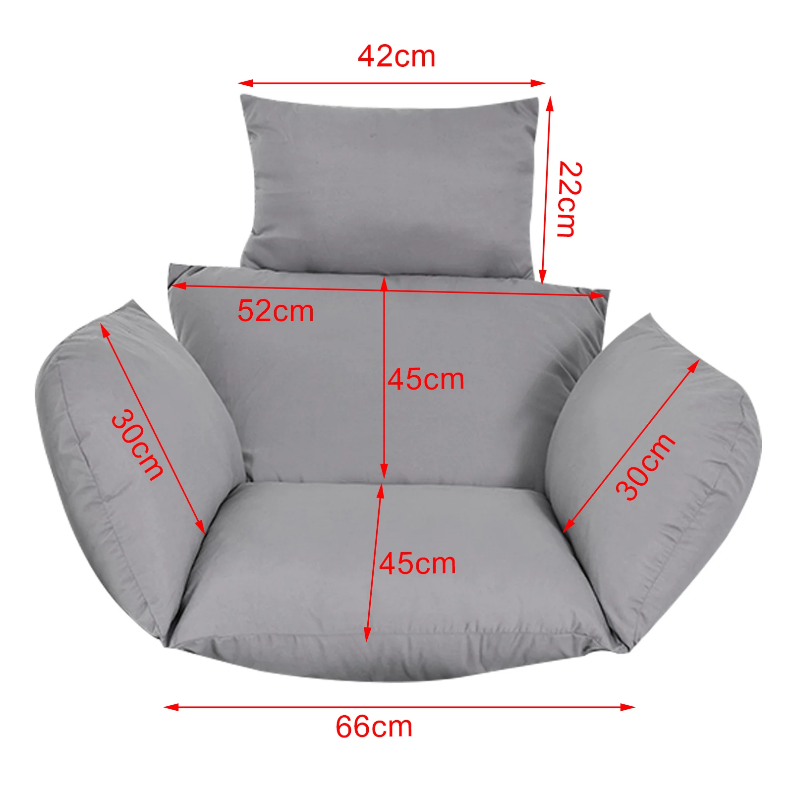 Hanging Chair Cushion Pillow Removable Hanging Swing Sofa Cushion Non-slip Single Gray/Black For Hanging Basket