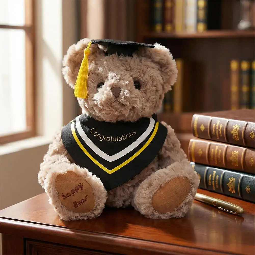 Doctor Bear Graduation Plush Toy Bachelor's Uniform Little Bear Doll School Souvenir Gift Soft Toy for Graduation Ceremony