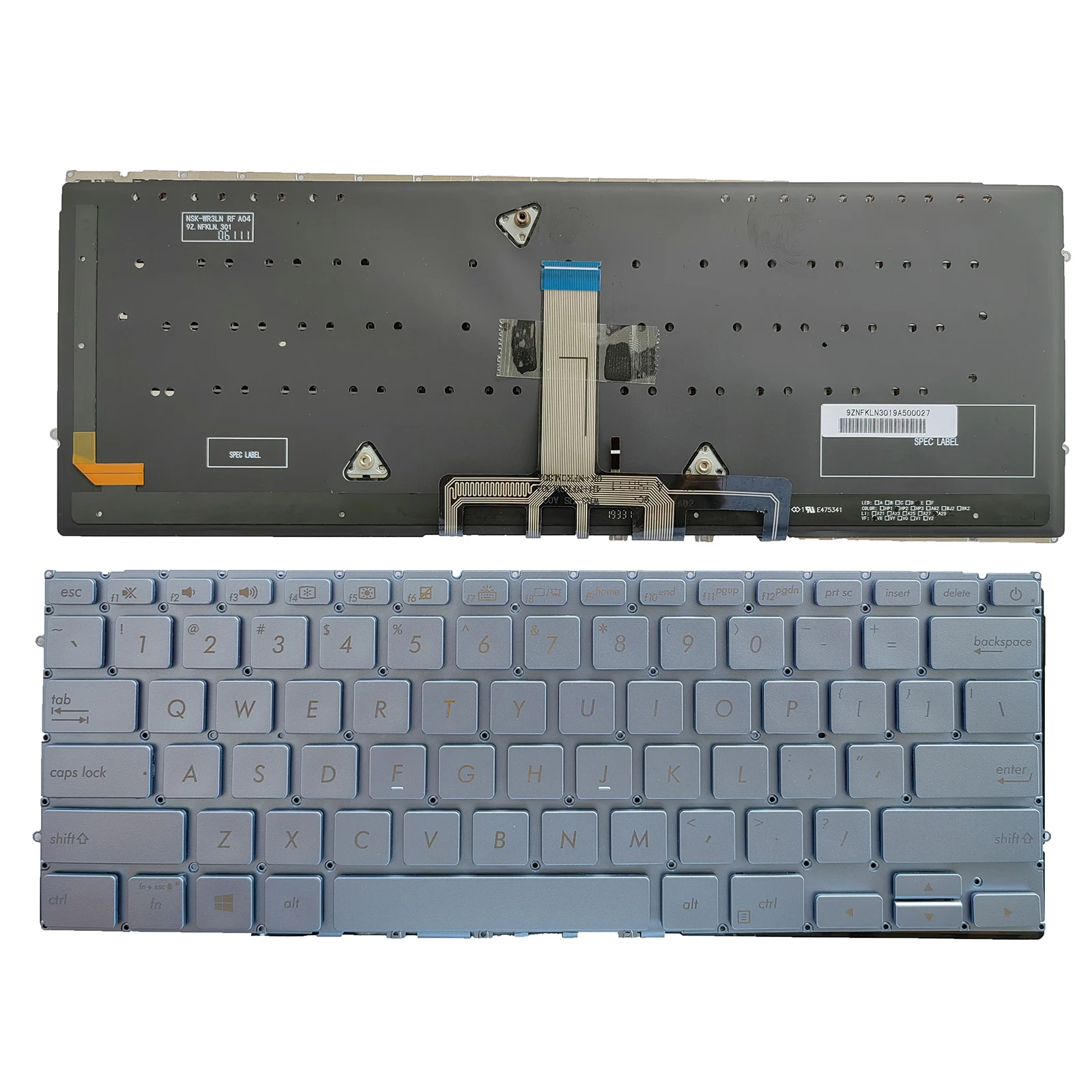 

for ASUS ZenBook UX392FN S13 UX363 UX363J UXF3000E UXF3000 UX392 UX392F UX392FA no pointer with backlight blue US Laptop Keyboar