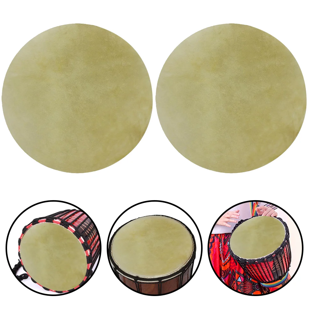 2pcs Goat Skin Drum Covers African Drum Skin Drum Cover Drum Replacement Skin goat skin drum head