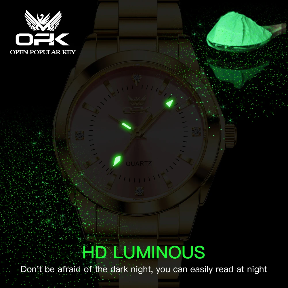 ﻿ OPK 6002 Ladies Watches Original Simple Brand Quartz Watch Waterproof Luminous Design Watch For Women Date Sport Display Gifts