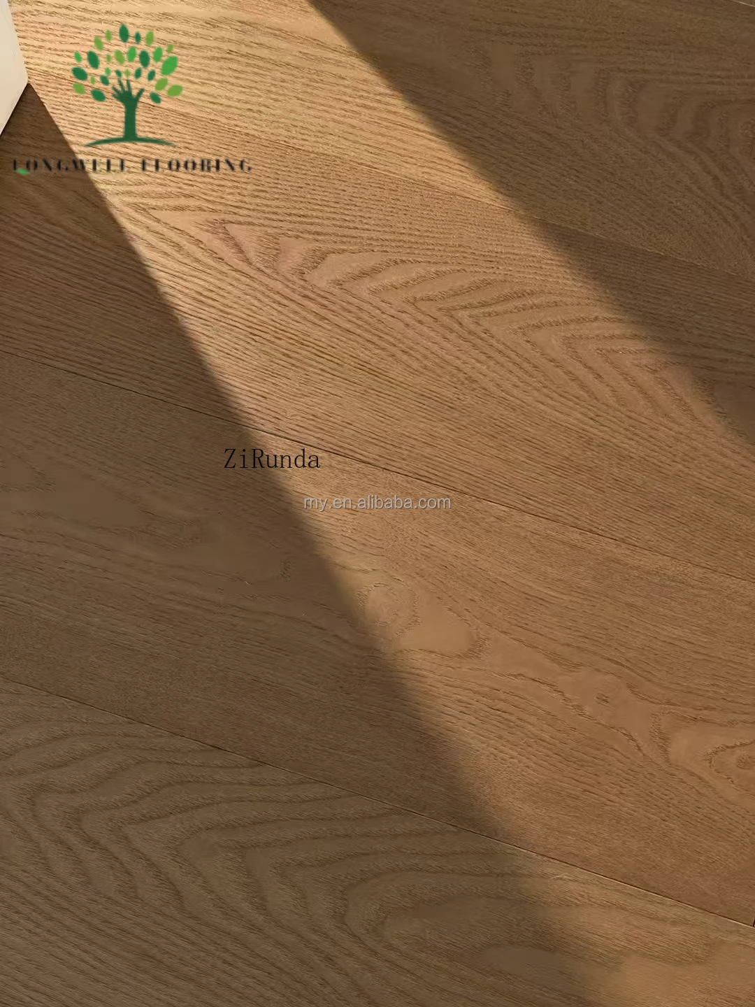 Lantai kayu ash rekayasa multi-lapis versi kustom, dipasang dengan lem, 14mm, polos besar, nyaman untuk kamar tidur