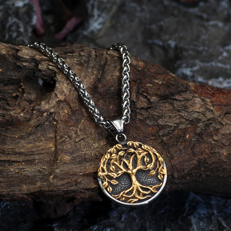 Trendy new hip-hop style high quality stainless steel tree of life pendant necklace for men and women