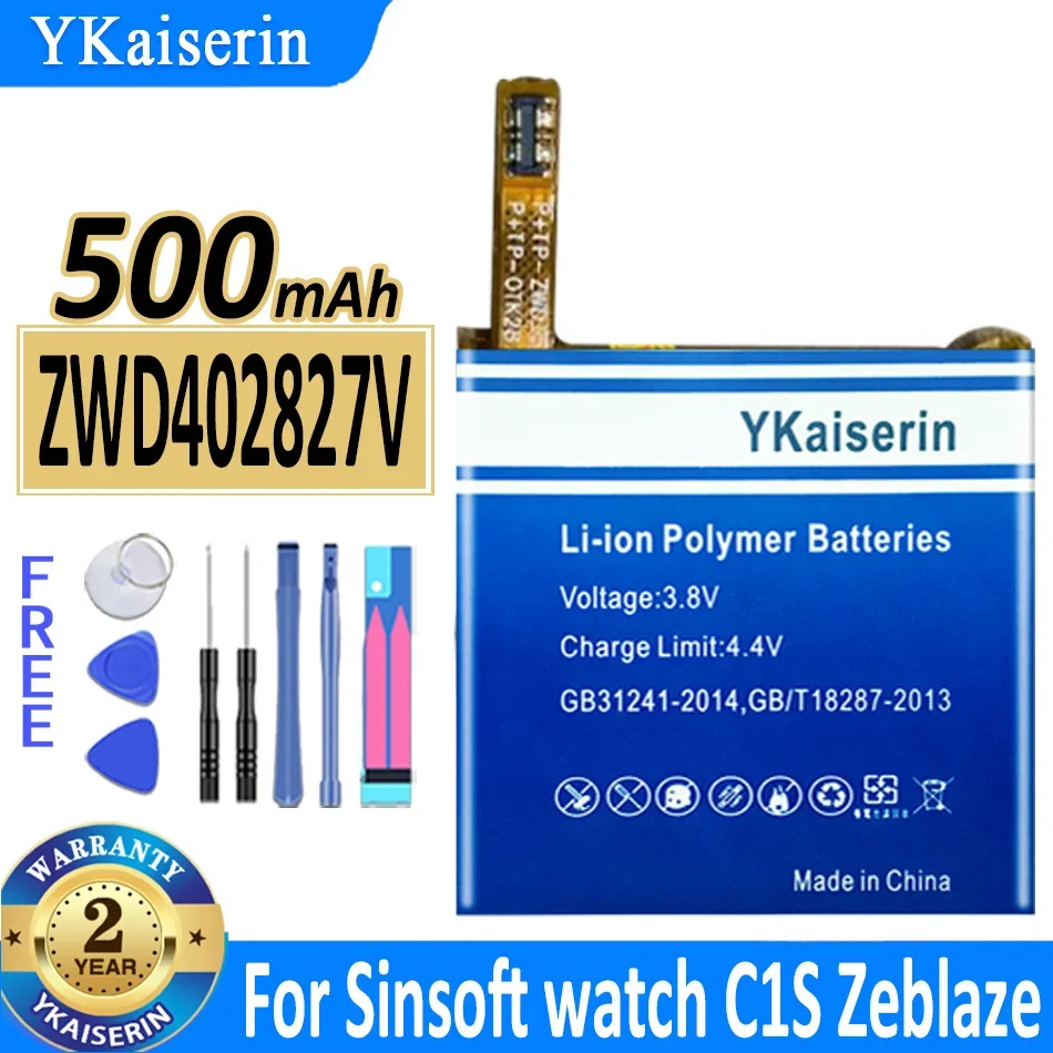 YKaiserin ZWD402827V 500mAh Replacement Battery for Sinsoft Watch C1S for Zeblaze Thor 3G Kw88 Pro Polymer Batteries Warranty