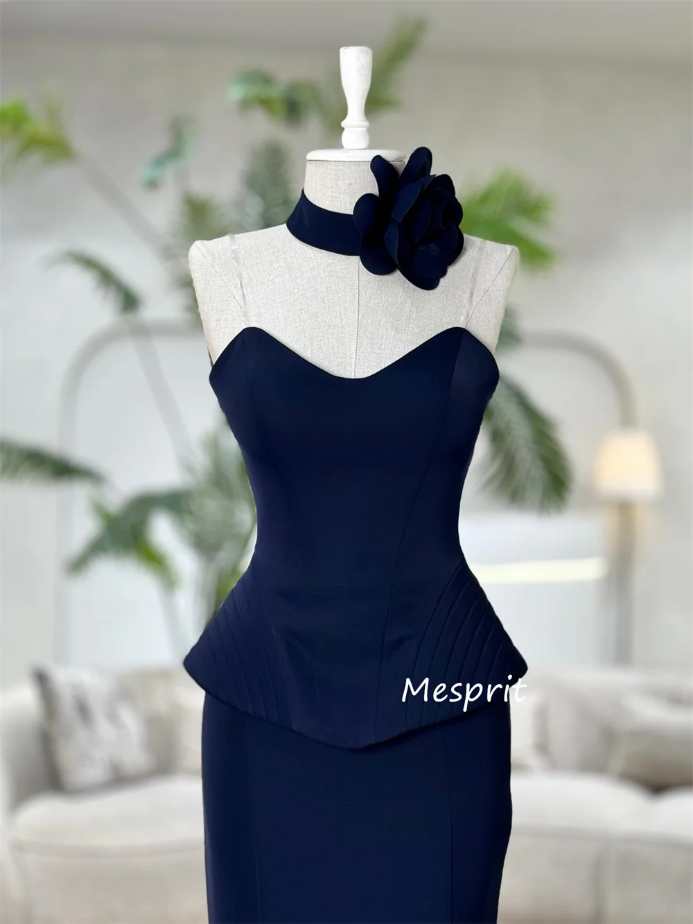 Vestidos largos de novia de sirena de flores hechos a mano con pliegues de Jersey a juego personalizados, tallas de fiesta para ocasiones a medida disponibles