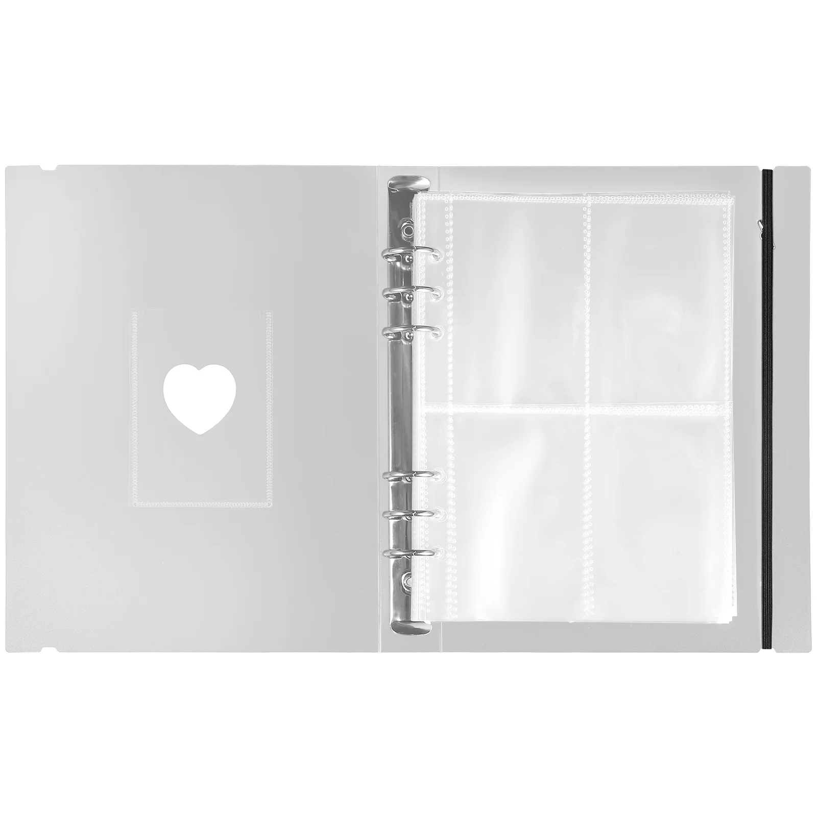 

1Set Photo Album Page Binders Plastic Dark Grey Waterproof AntiWear Storage Holder Everyday Use Home Organization Binder Pages