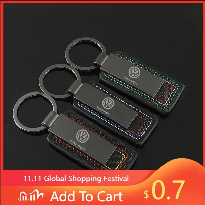 

New New Leather Car Key Chains Key Rings Holder for Volkswagen Passat Tiguan Bora Beetle Sagitar Lavida Touareg CC Keychain A