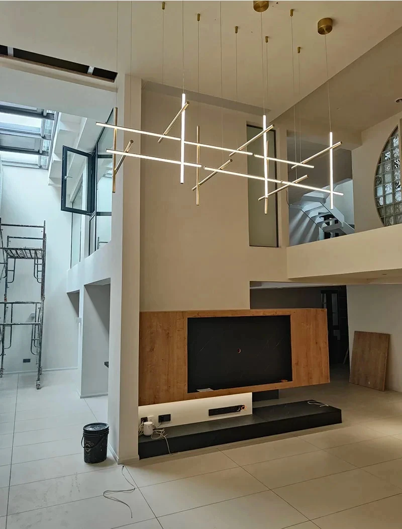 

Newly designed pendant lights, luxurious living room linear pendant lights, hotel lobby, villa pendant lights GN120TB
