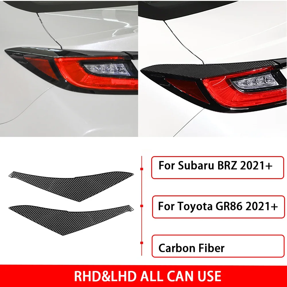 For Toyota GR 86 For Subaru BRZ 2020+ Real Carbon Fiber Interior Sticker Car Rear Lamp Eyebrow Cover Trim Decorative Accessories