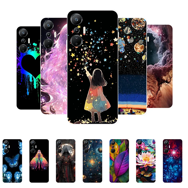 For Infinix Hot 20S Case Soft Silicone Girl Flower TPU Protective Back Cover for Infinix Hot 20S X6827 Phone Cases Hot20S Fundas