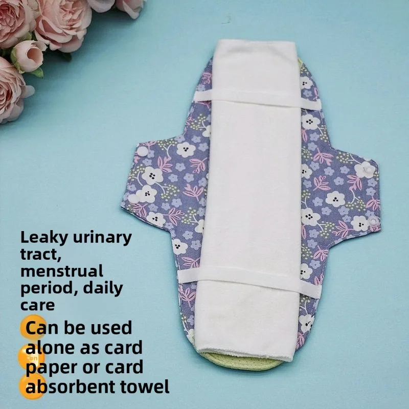 Pantyliner de algodón reutilizable, almohadillas para incontinencia lavables Extra largas de 26cm, Control de olores, protección a prueba de fugas, ropa interior cómoda diaria