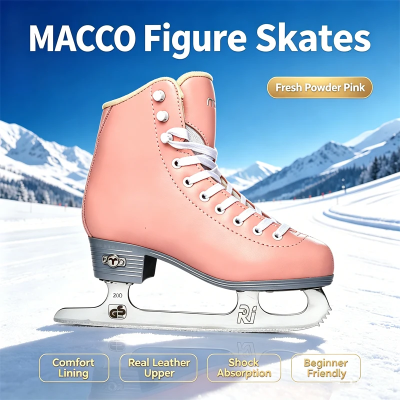 

Professional Ice Figure Skates Shoes Thermal Warm Thicken Skating Shoe with Real Ice Blade for Beginner Kids Adults Teenager