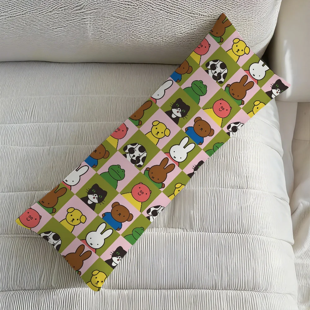M-Miffy Kissenbezug, rechteckiger Kissenbezug für Zuhause, Sofa, Wohnzimmer, 51 x 137 cm, Dakimakura-Hülle