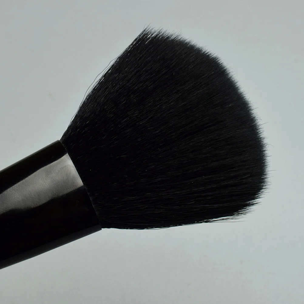 1pc punho de madeira blush escova premium fibra de náilon para pó facial acabamento natural diário profissional maquiagem uso cosméticos escova