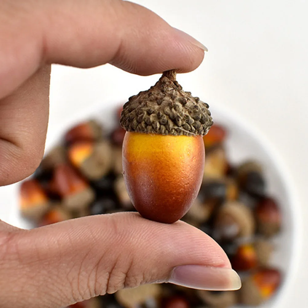 

50pcs Simulated Acorn Decorations Christmas Tree Pendants Diy Xmas Ornaments Holiday Party Decor Simulated Acorns