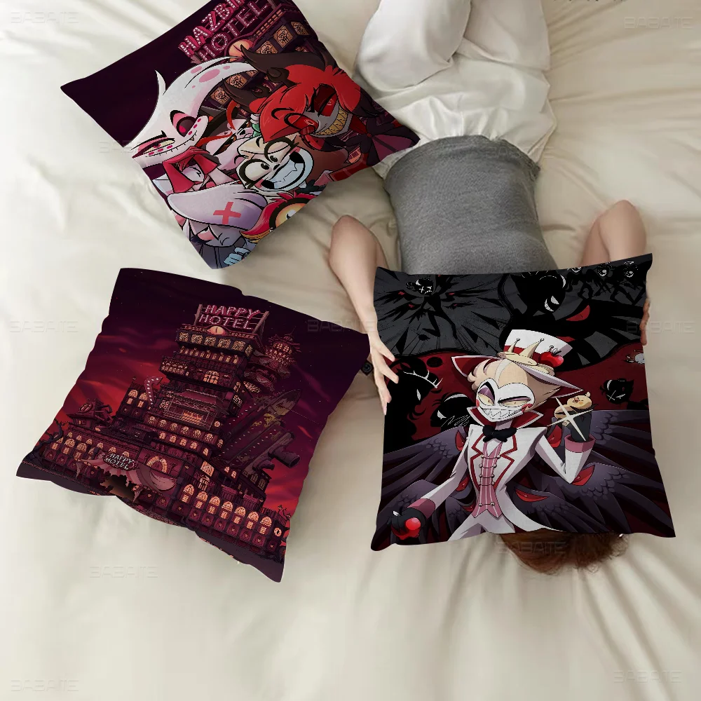 H-Hazbin Pillowcase Toon Gift Cushion Cover Bedroom Home Sofa Chair Seat Decor Pillow Case