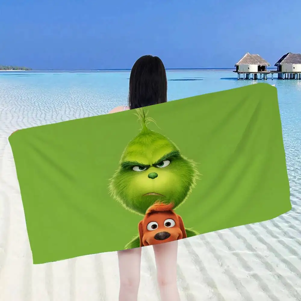 Cartoon THE G-GRINCHS Microfiber Beach Towel Absorbent Quick Dry Soft Yoga Swimming Resort Mountain Climbing Towel