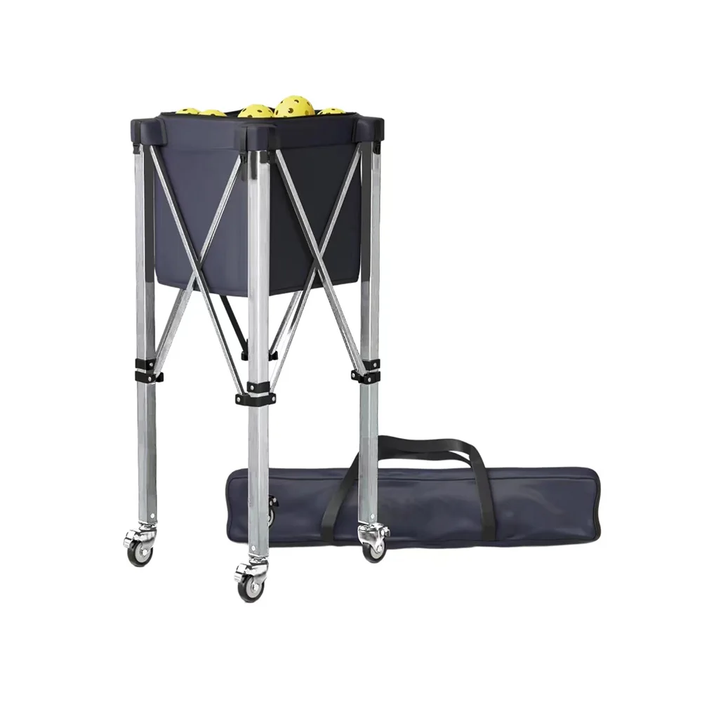 

Складная корзина для теннисных мячей из легкого алюминиевого сплава с колесами, портативная тележка для спортивных тренировок