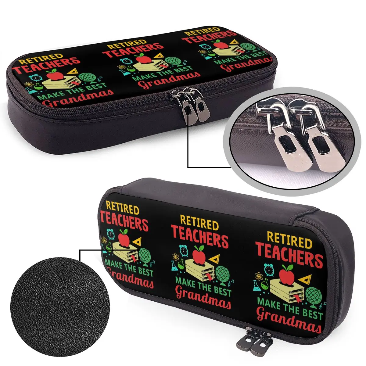 Retired Teachers Make The Best Grandmas Leather Pencil Case for Kids School Pen Box Pencil Bag Stationery Supplies